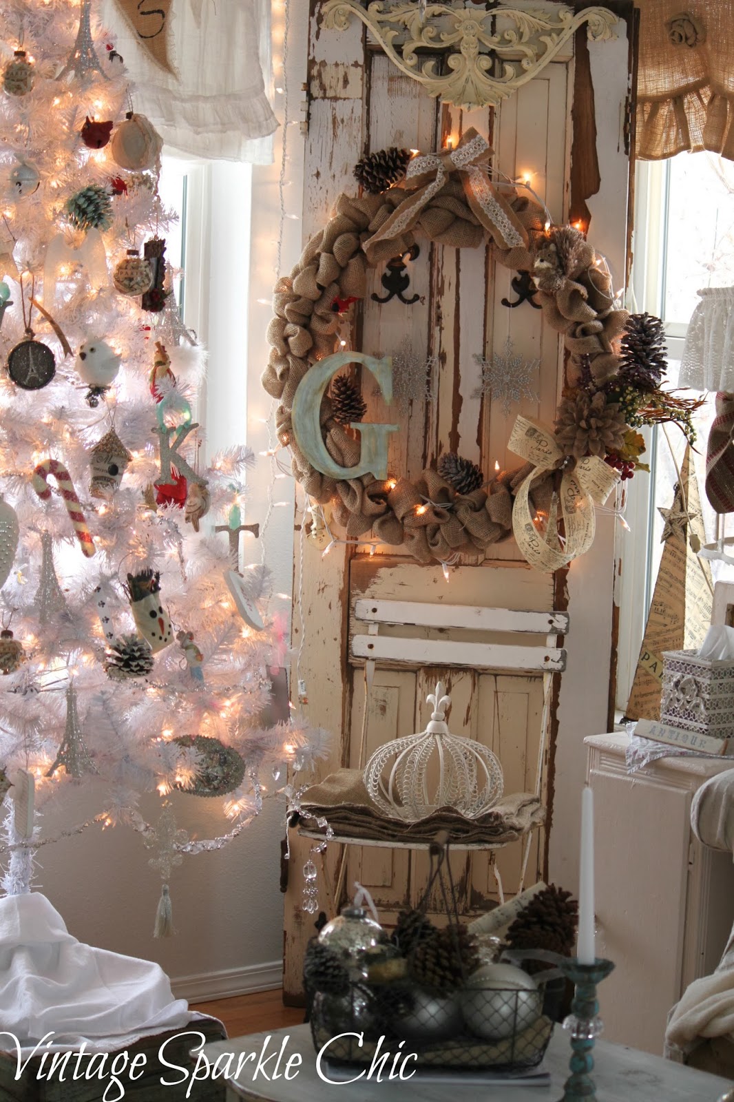 Vintage Sparkle Chic Shabby French Christmas