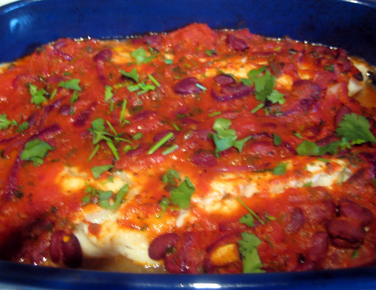 Serena's Medium Rare Low Fat Mexican Baked Cod