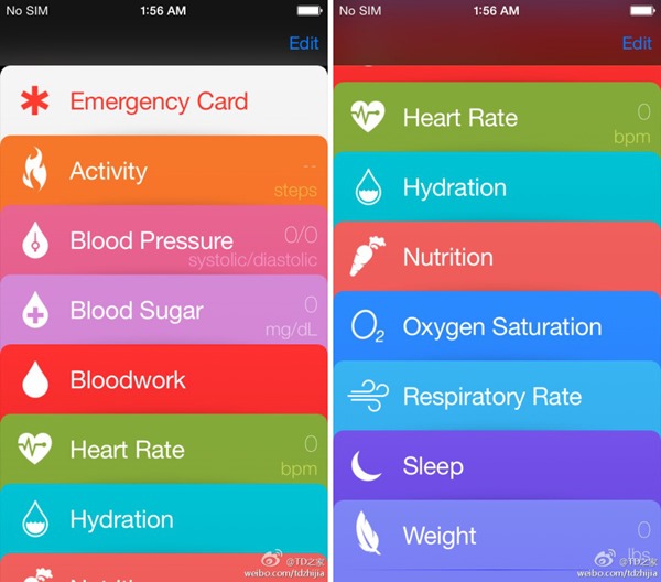 New Leaks Show iOS 8 Healthbook App Mockups