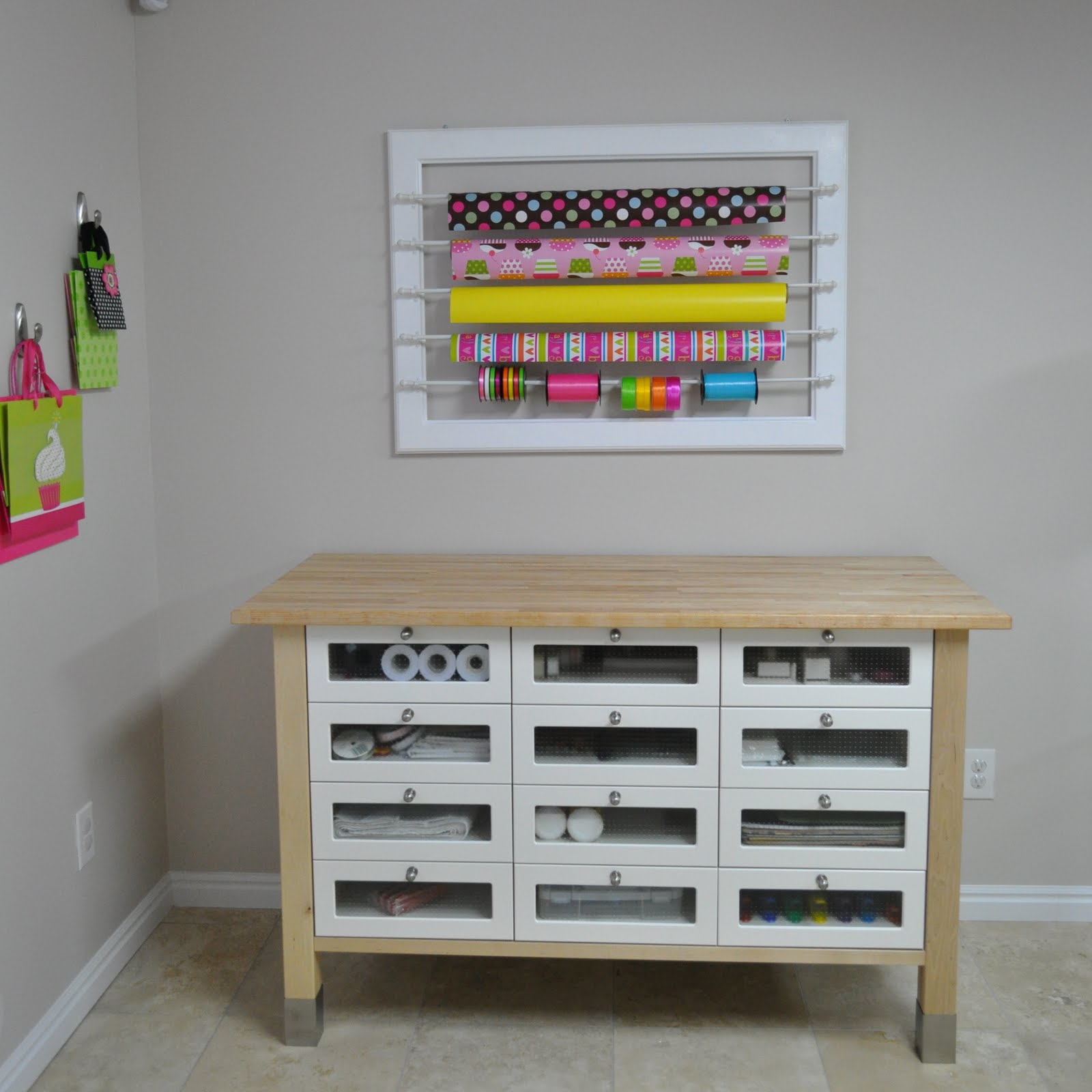 Slice of Lime Wrapping Paper and Ribbon Wall Rack