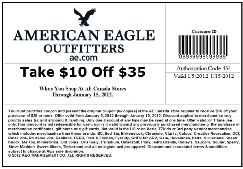... Deals: American Eagle: Save 10 Off 35 *Printable Coupon* (Jan 5-15