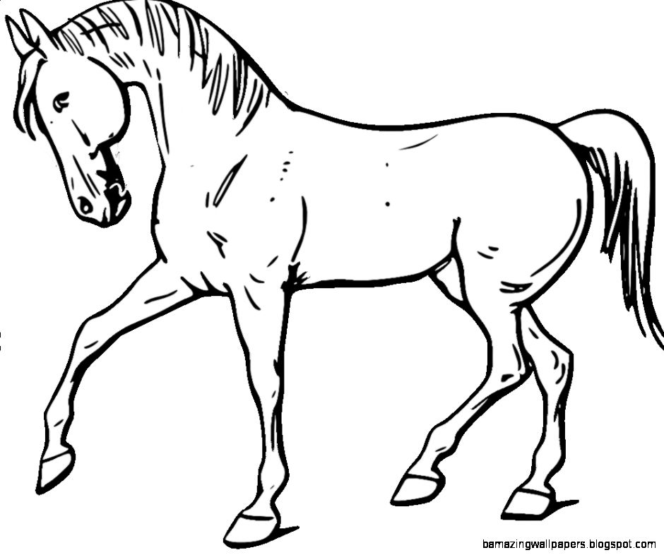 OnlineLabels Clip Art Walking Horse Outline OnlineLabels Clip Art Walking Horse Outline