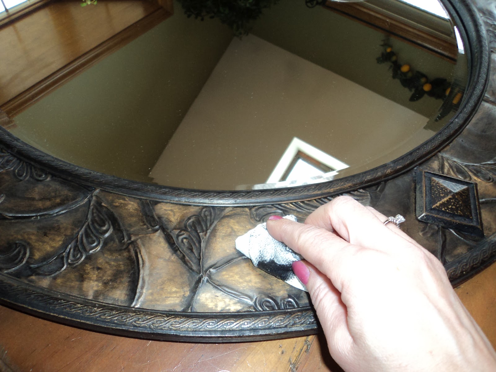 The Fine Living Muse Repainting a mirror frame to match other items