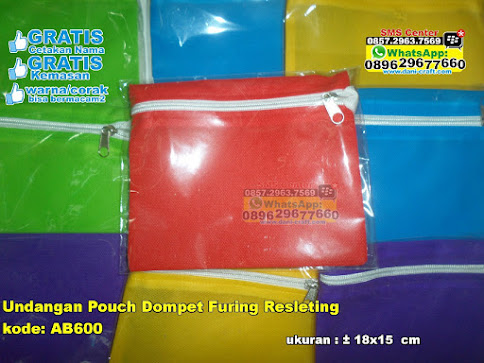 Undangan Pouch Dompet Furing Resleting unik