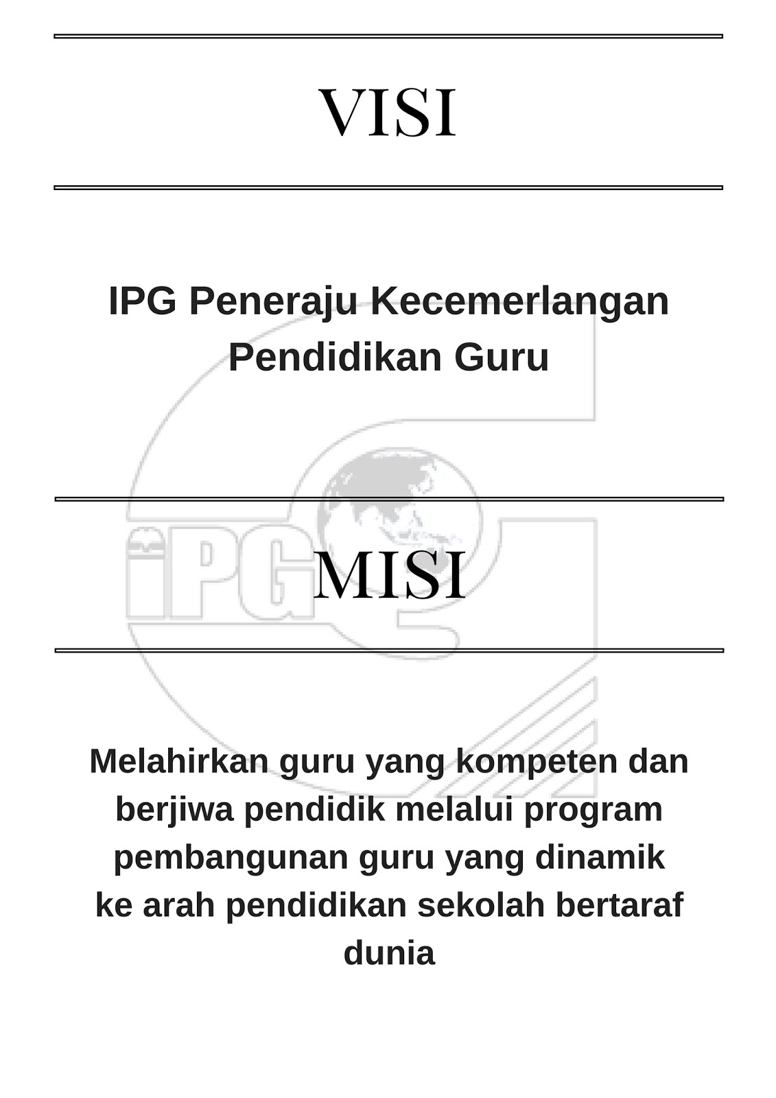 MISI & VISI IPG