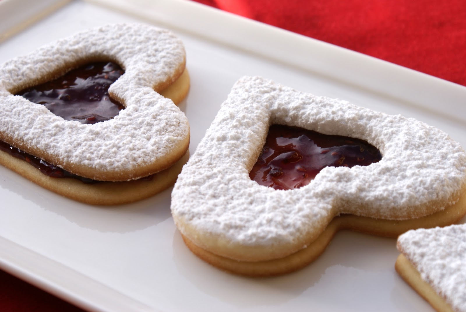 Authentic Suburban Gourmet Raspberry Jam Filled Heart Cookies + 40