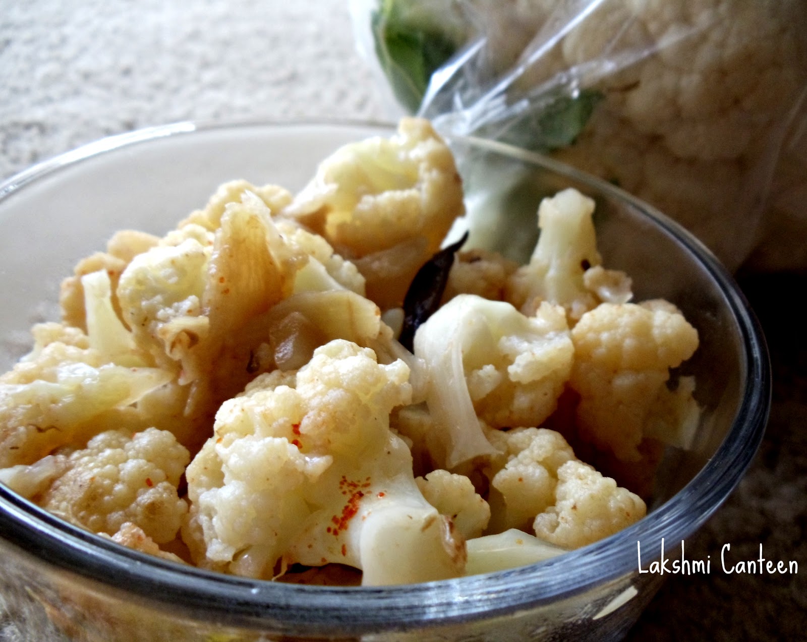 Lakshmi Canteen Cauliflower Upkari ( Cauliflower Stir Fry)