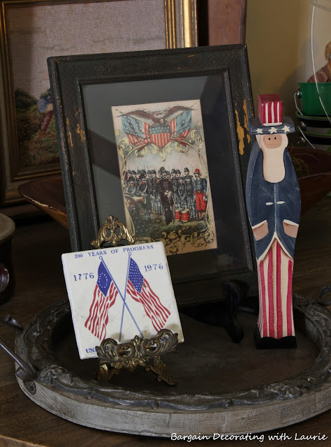 Red White & Blue Vignettes-Bargain Decorating with Laurie
