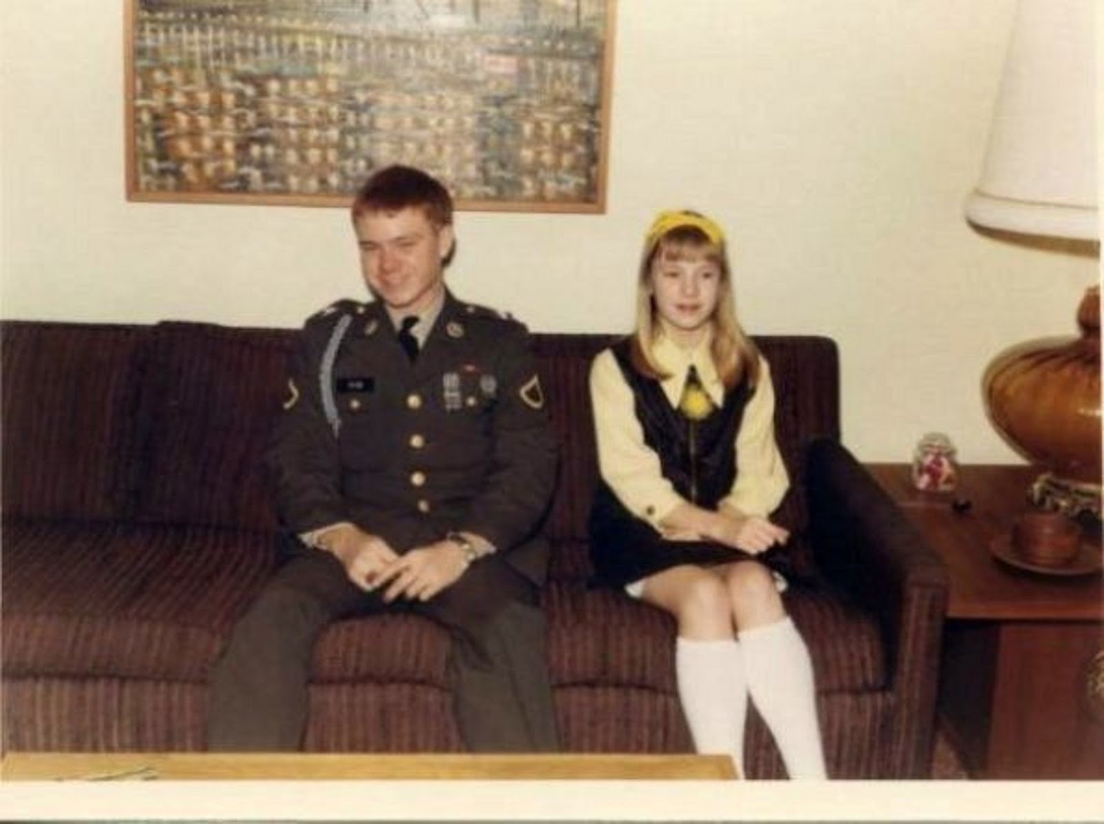 ME IN UNIFORM WITH MY LITTLE SISTER  KATHY PAYNE ON THE NIGHT I WAS LEAVING FOR VIETNAM