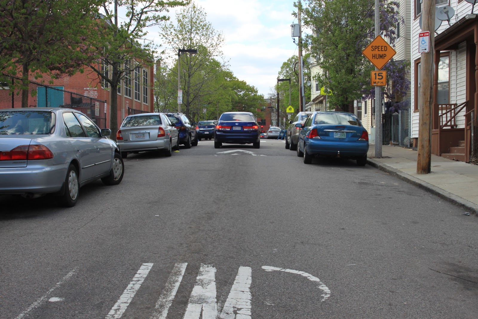 Calm Streets Boston Speed Humps on Mozart Street, Jamaica Plain