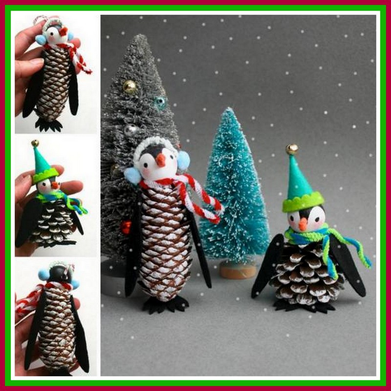 Dollar Store Crafter Turn Pine Cones Into These Adorable Wintry Penguins