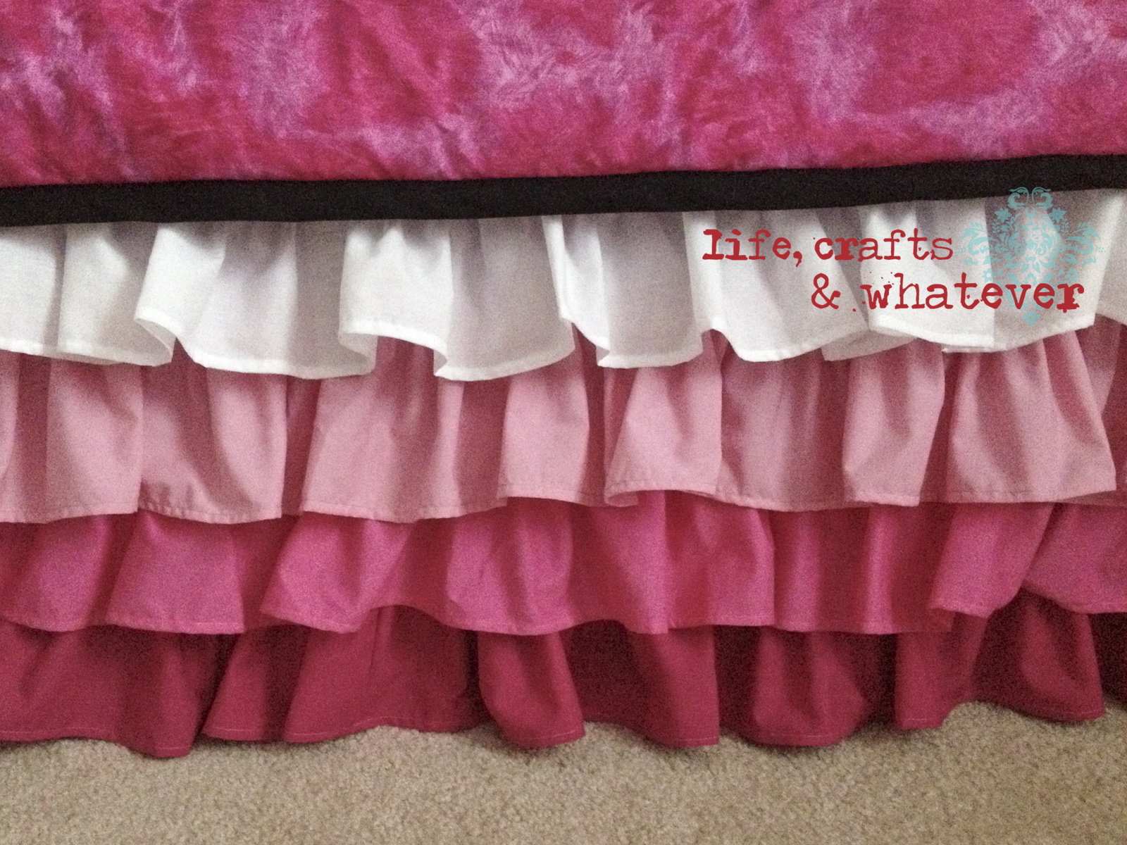 Life Crafts & Whatever Ombre ruffled bed skirt