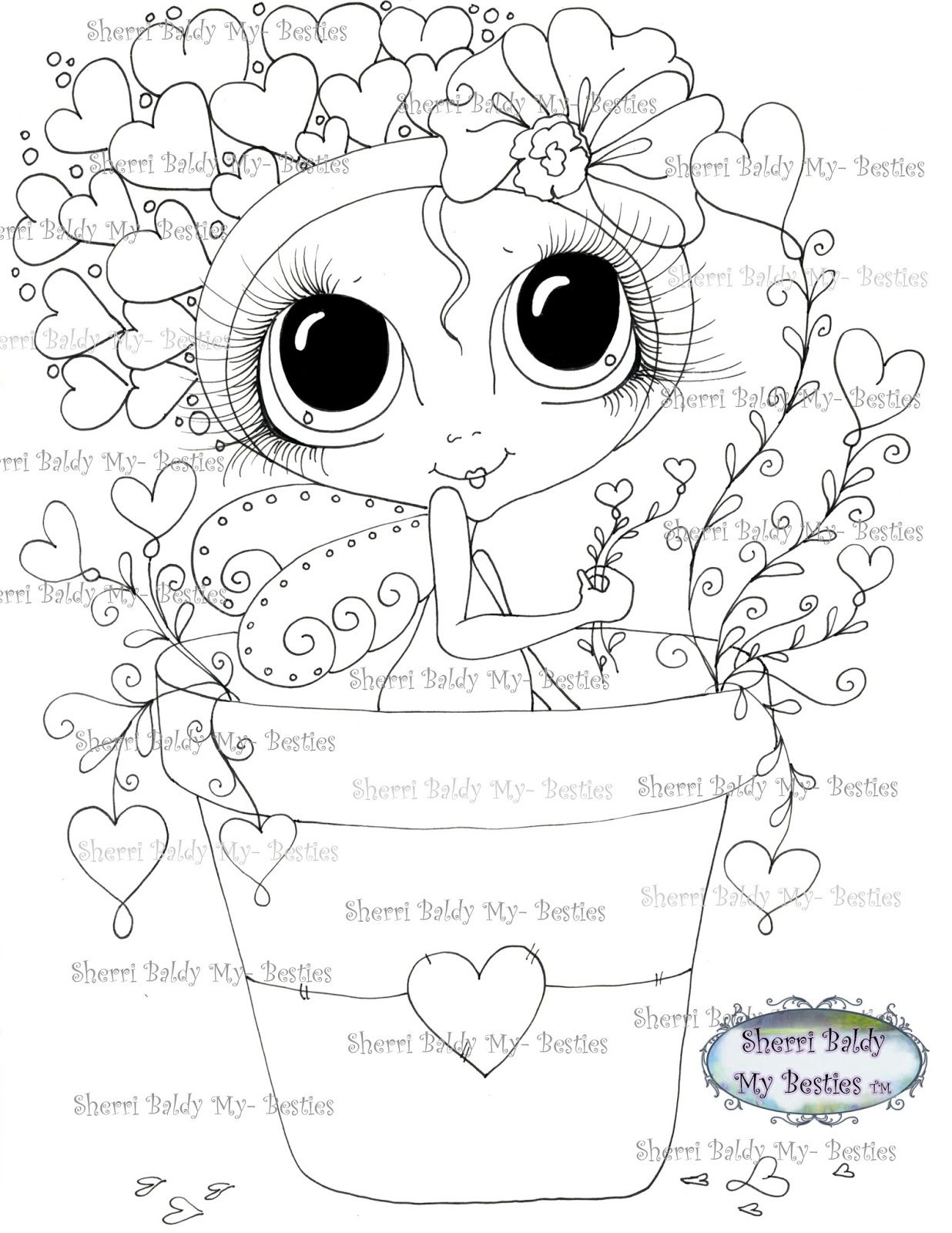 Free Sherri Baldy Besties Digi Stamps Sketch Coloring Page