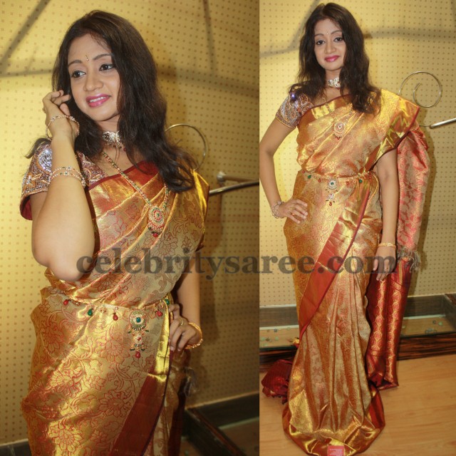 Sandeepthi in Bridal Silk Saree