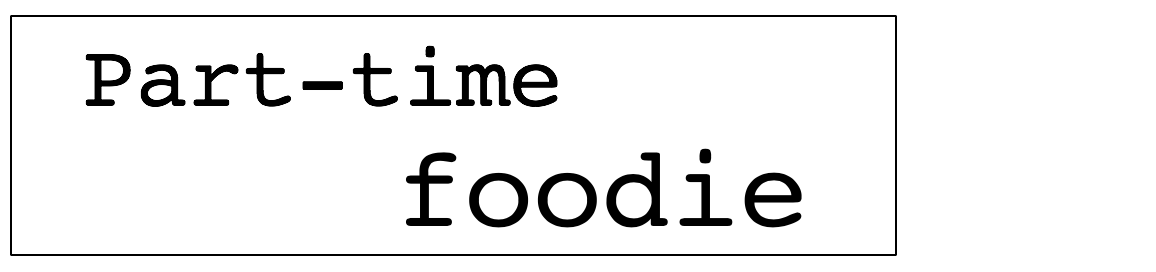 Part-time foodie