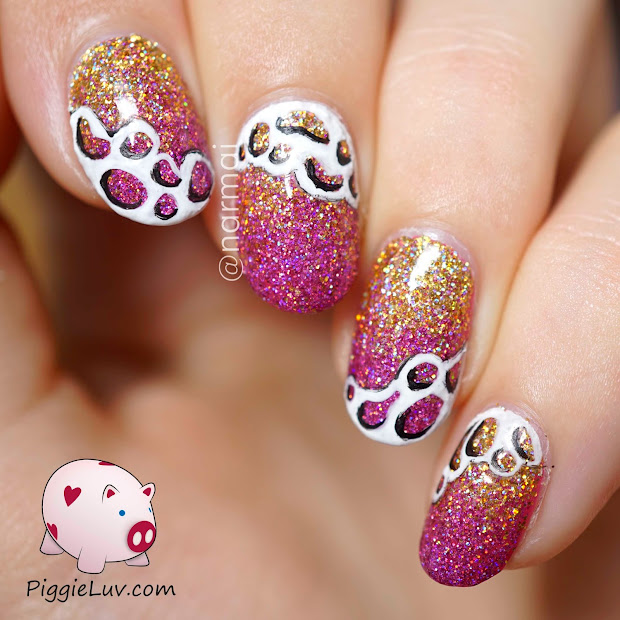 piggieluv glitter gradient nail