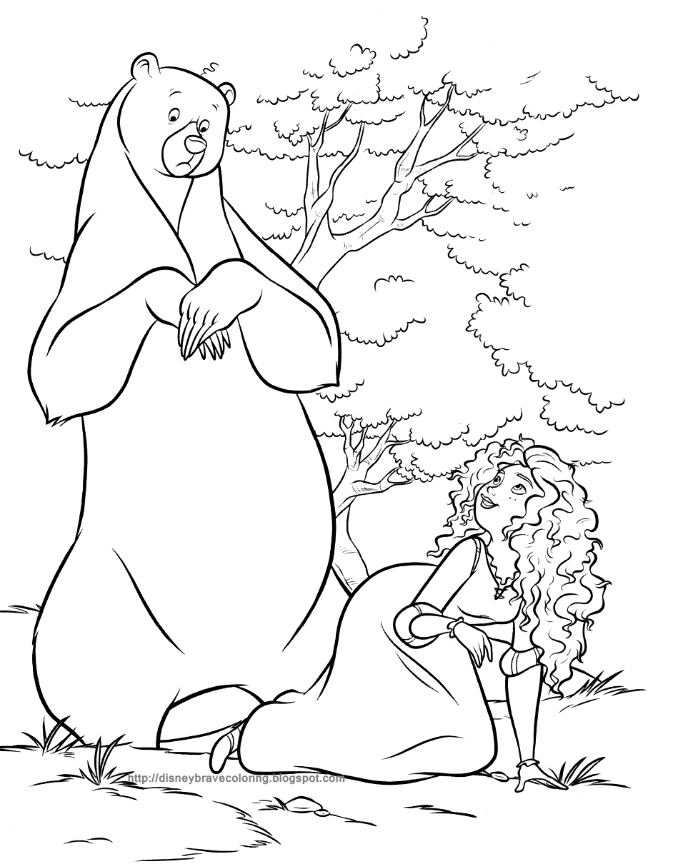 BRAVE MERIDA COLORING PAGES