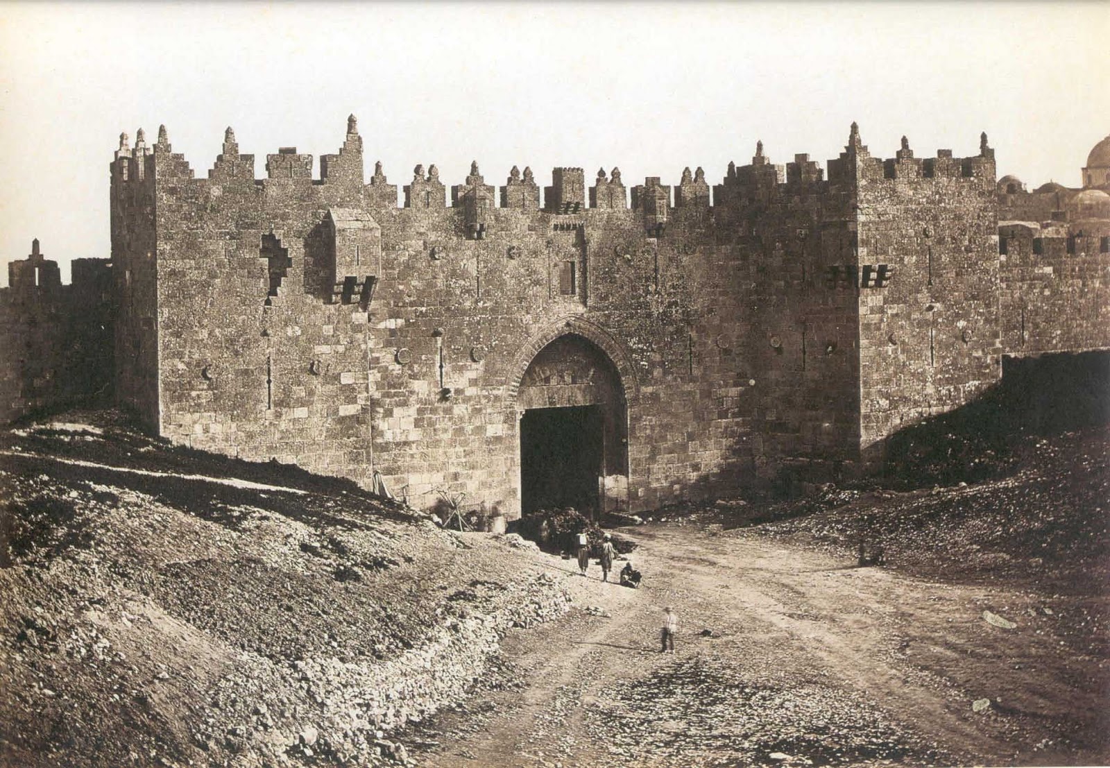 Historical Damascus Gate in Jerusalem, Israel in 1857