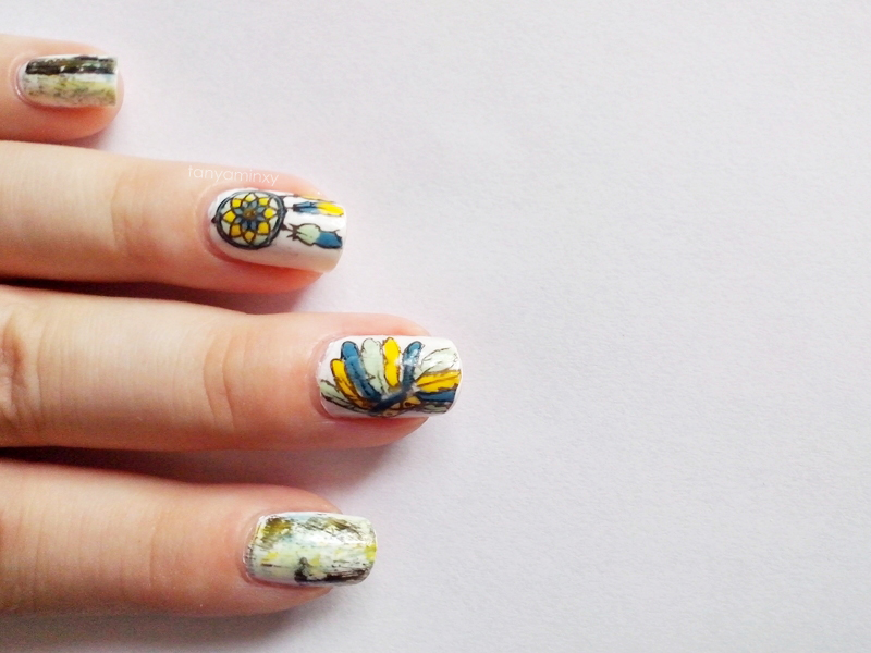31DC2014 Day 30: Inspired By A TUTORIAL - Distressed & Stamping Decals Nails