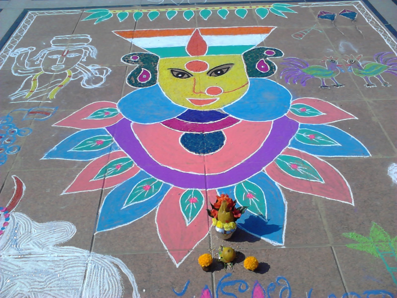 Inter house rangoli competition picture
