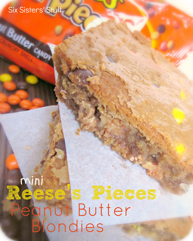 Mini Reese's Pieces Peanut Butter Blondies Recipe Six Sisters' Stuff