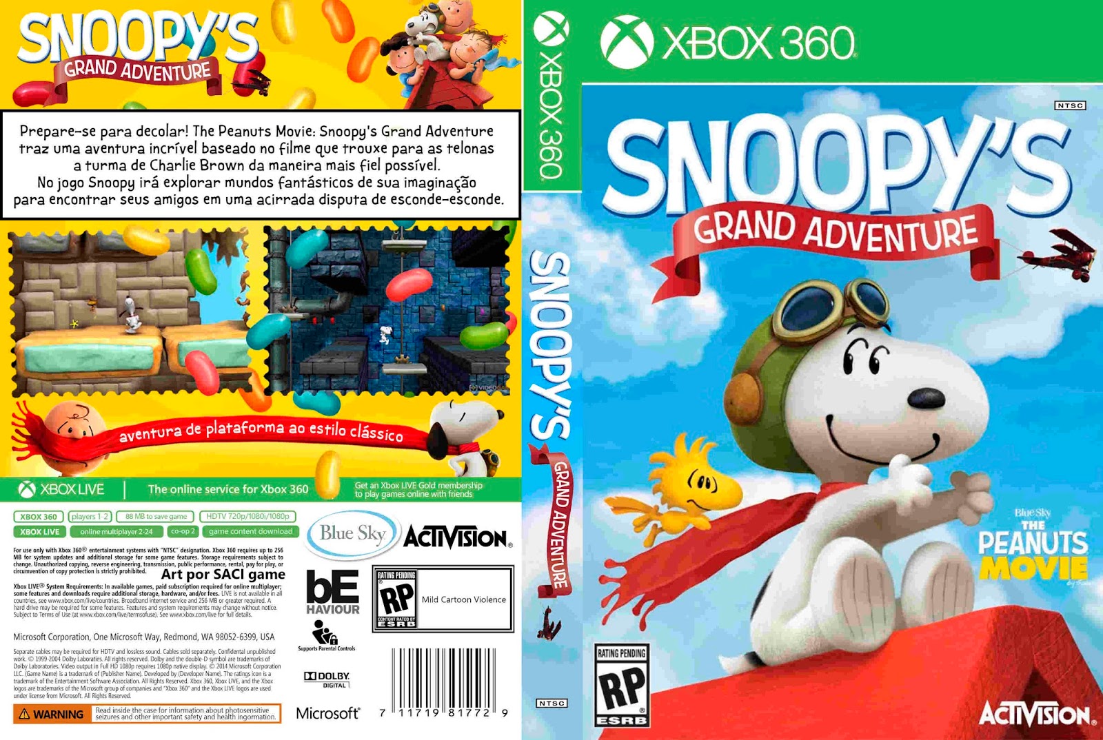 The Peanuts Movie Snoopy’s Grand Adventure (Cover 2015) Xbox 360 Capa