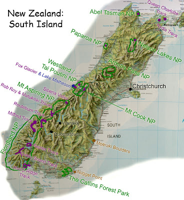 Map of South Island Regional