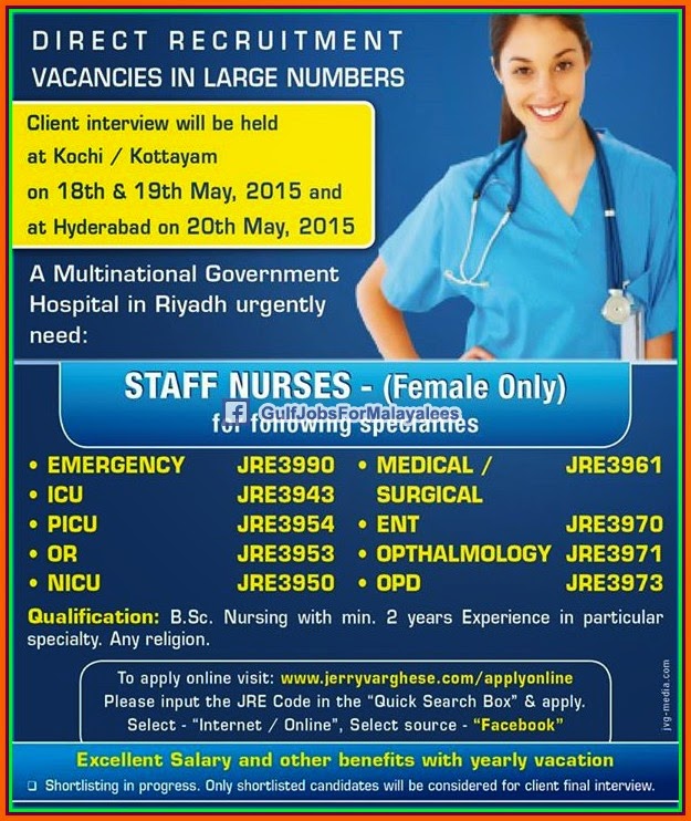 Direct Job Recruitment for Government Hospital Riyadh Gulf Jobs for