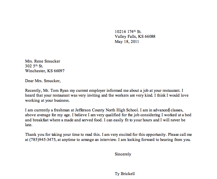 Senior portfolio cover letter examples image