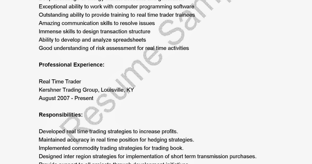 Real Time Trader Sle Resume resume sles real time trader resume sle Real Time Trader Sle Resume resume sles real time trader resume sle