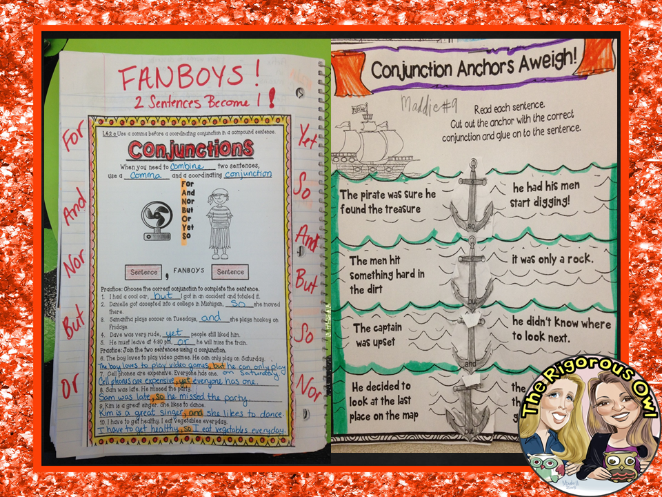 Conjunctions Anchor Charts FANBOYS mini-poster