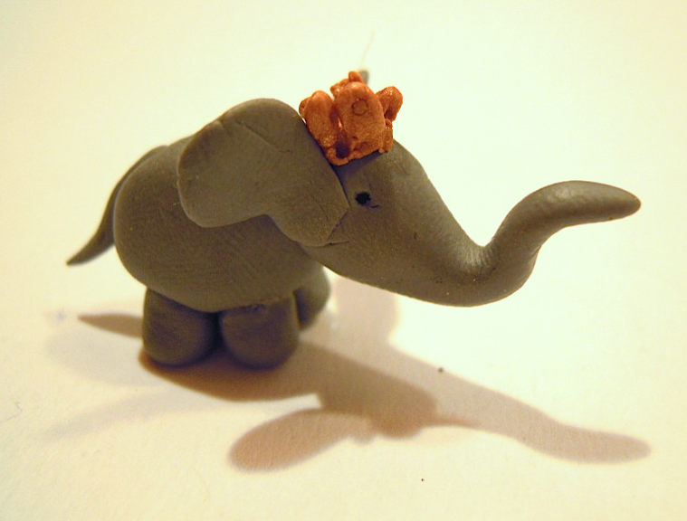 An Elephant a Day Elephant No. 203 Polymer Clay Figure