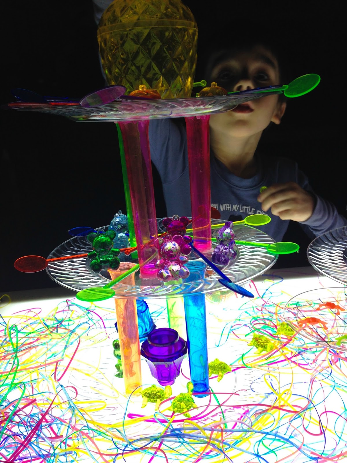 Super Easy DIY Light Table Play Towers Homeschool and Light Tables