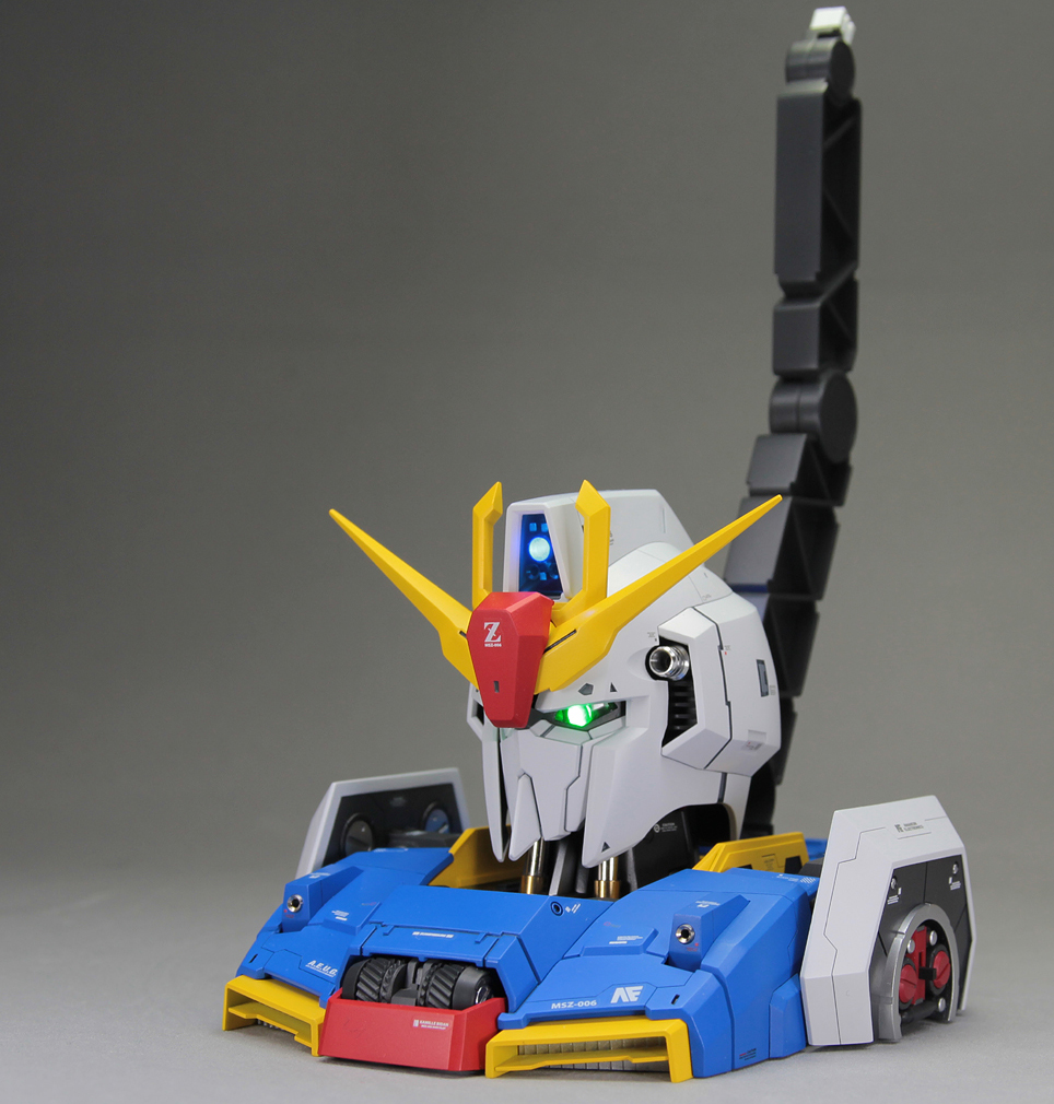 GUNDAM GUY 1/48 Zeta Gundam Head Display Stand Custom Build with LEDs