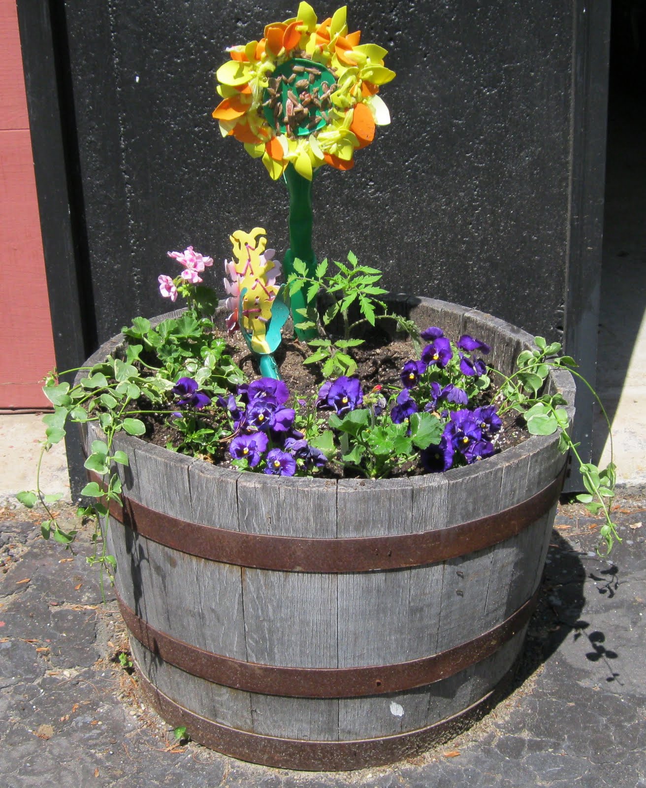 The Recycling Occupational Therapist Plastic Flowers in Real Gardens