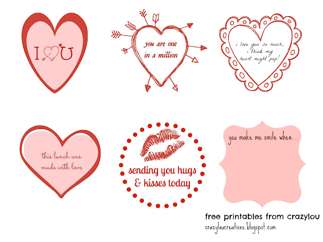 Free Printable Love Lunch Notes