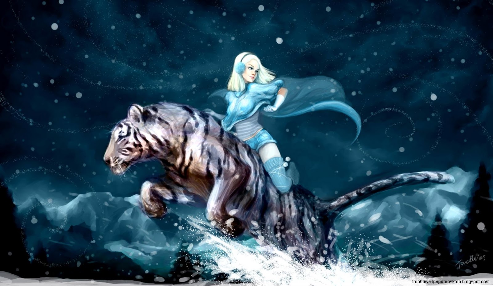 Anime Snow White Tiger Anime Snow White Tiger