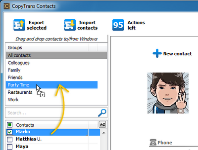 add contacts to groups