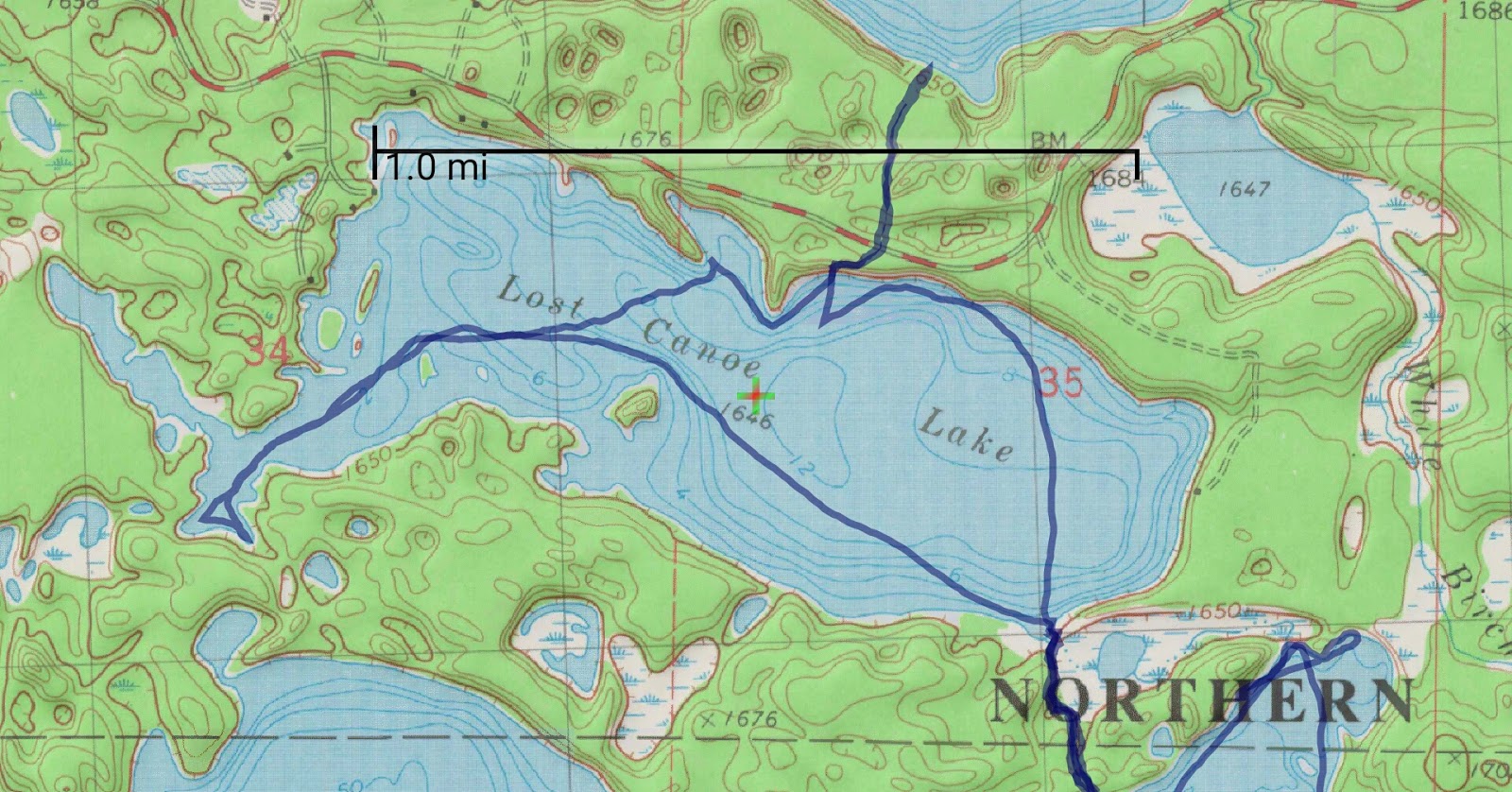 Gator Paddler July 3, 2015, Escanaba and Lost Canoe Lakes, NHAL State