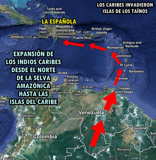 Caribes belicosos invasoresEnigmas de Colón