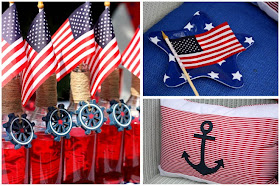 Nautical red, white, and blue party from Pizzazzerie
