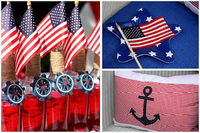 Nautical red, white, and blue party from Pizzazzerie