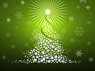 Green 3D Christmas Tree With Stars Decoration