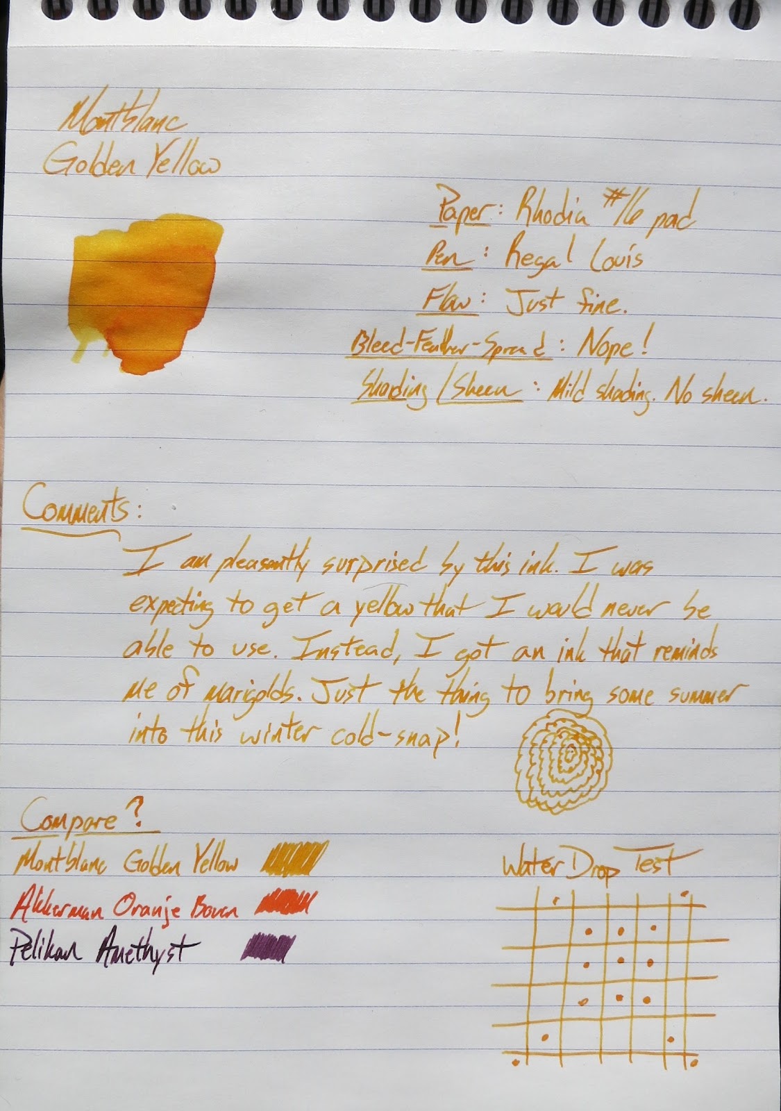 Fountain Pen Ink Review: A collection of yellows. - The Well-Appointed Desk