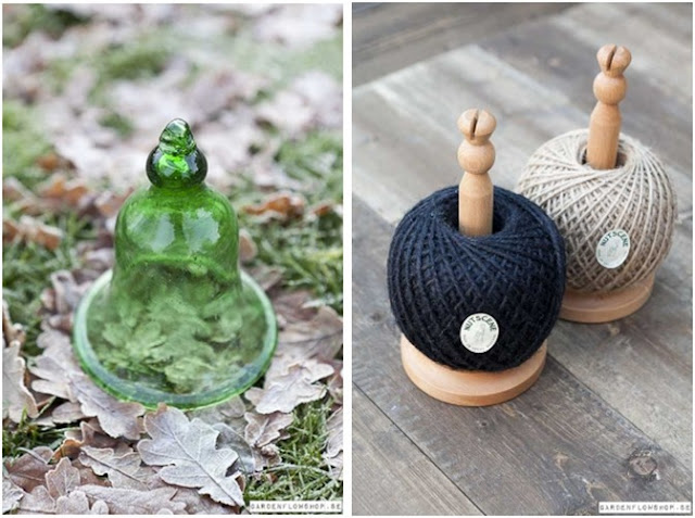 cloche en verre et ficelle de couleur Garden flow shop via Nat et Nature