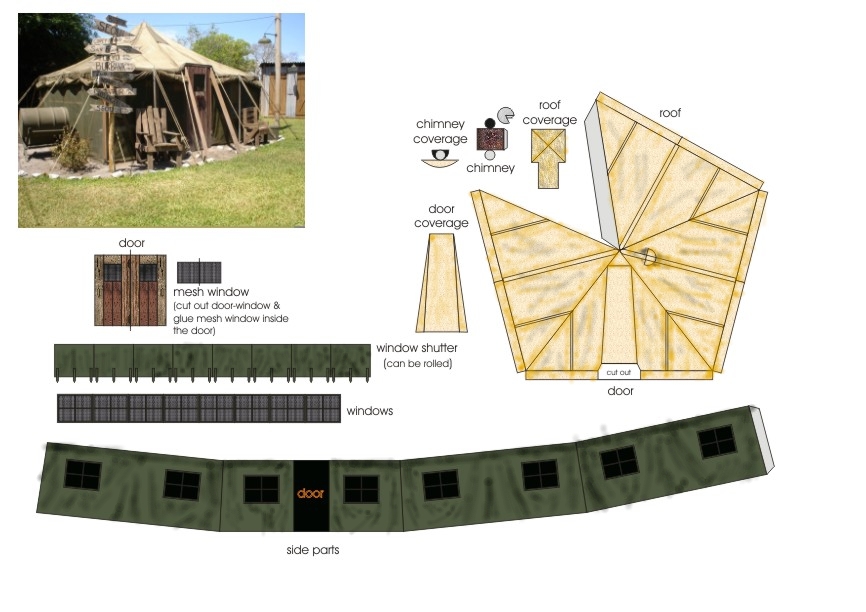 HappyscaleModellbau M.A.S.H. tent "The Swamp" papermodel 1/72