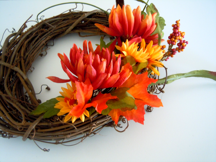 Fall Decor Tutorial Simple Silk Flower Grapevine Wreath Naturally