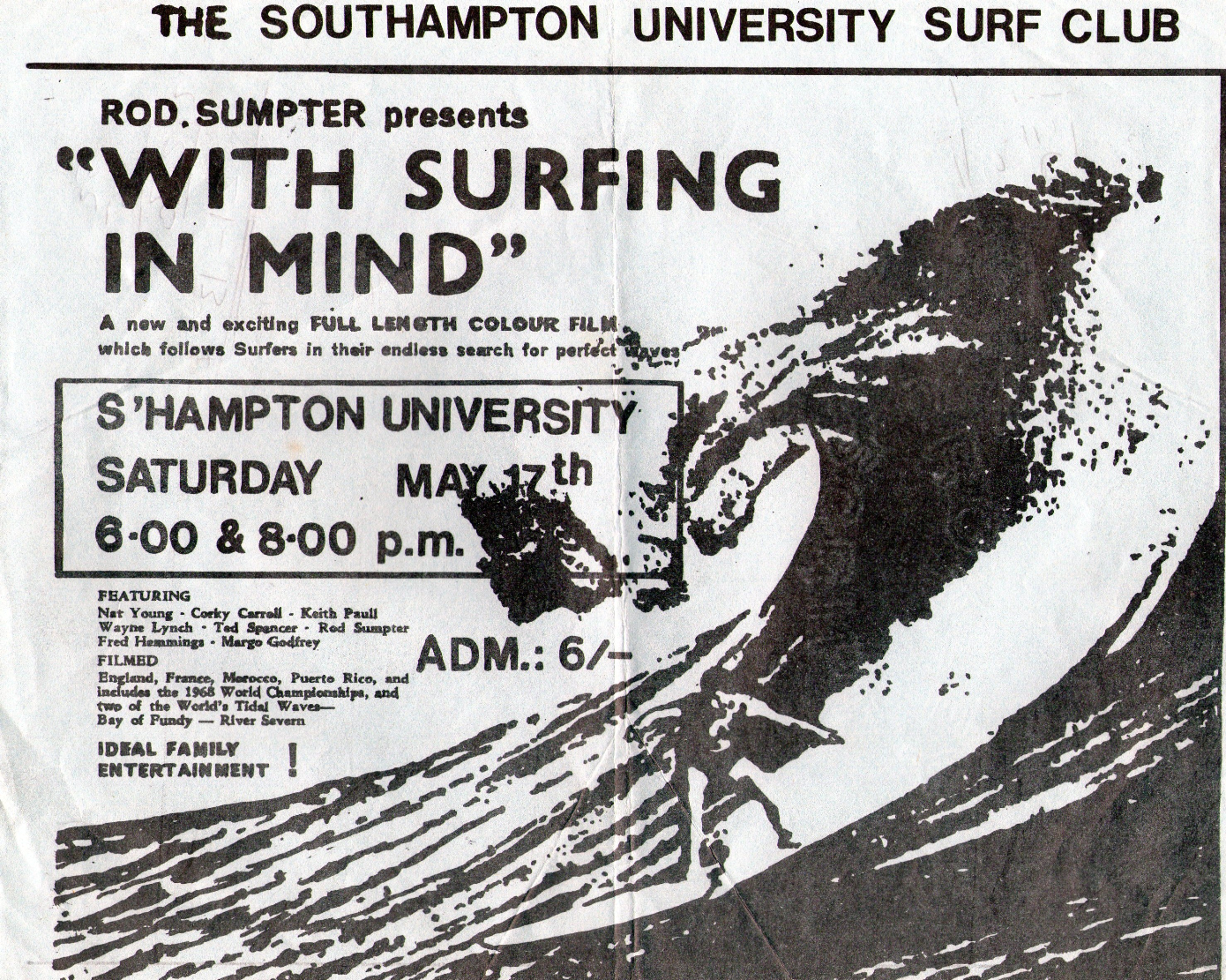 vintage surfboard collector UK posters and flyers