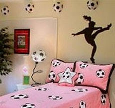 DORMITORIO DE FUTBOL FEMENINO - GIRLS SOCCER BEDROOM via www.dormitorios.blogspot.com