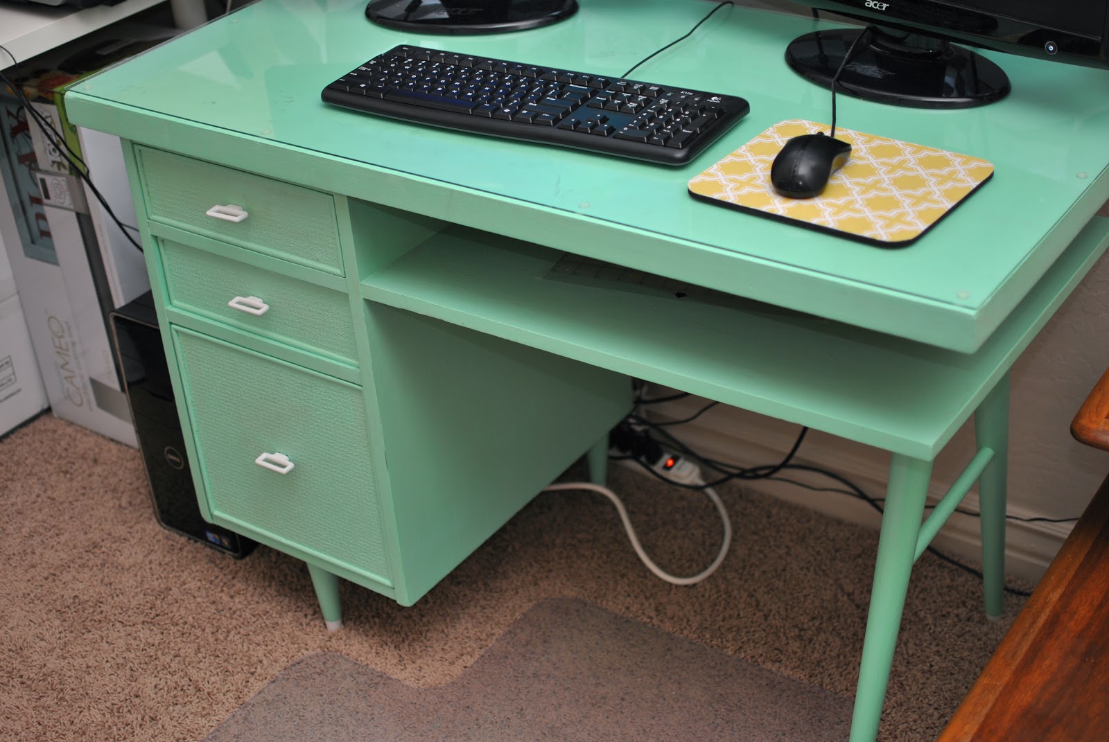TICKET TUESDAY Mint Green Mid Century Desk